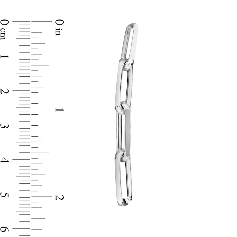 Main Image 3 of Paper Clip Chain Drop Earrings in Sterling Silver