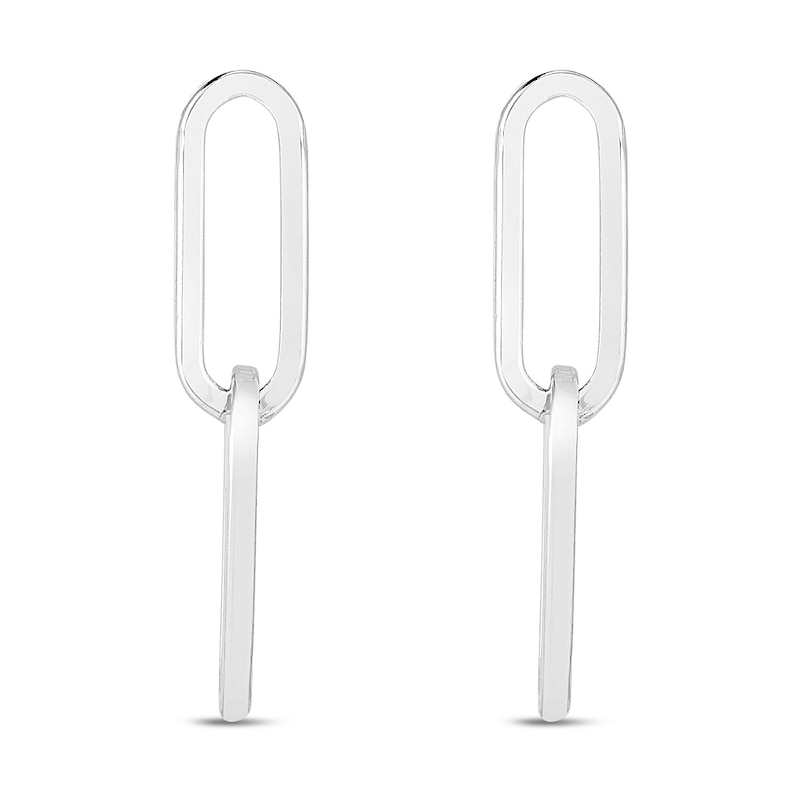 Main Image 2 of Paper Clip Drop Earrings in Sterling Silver