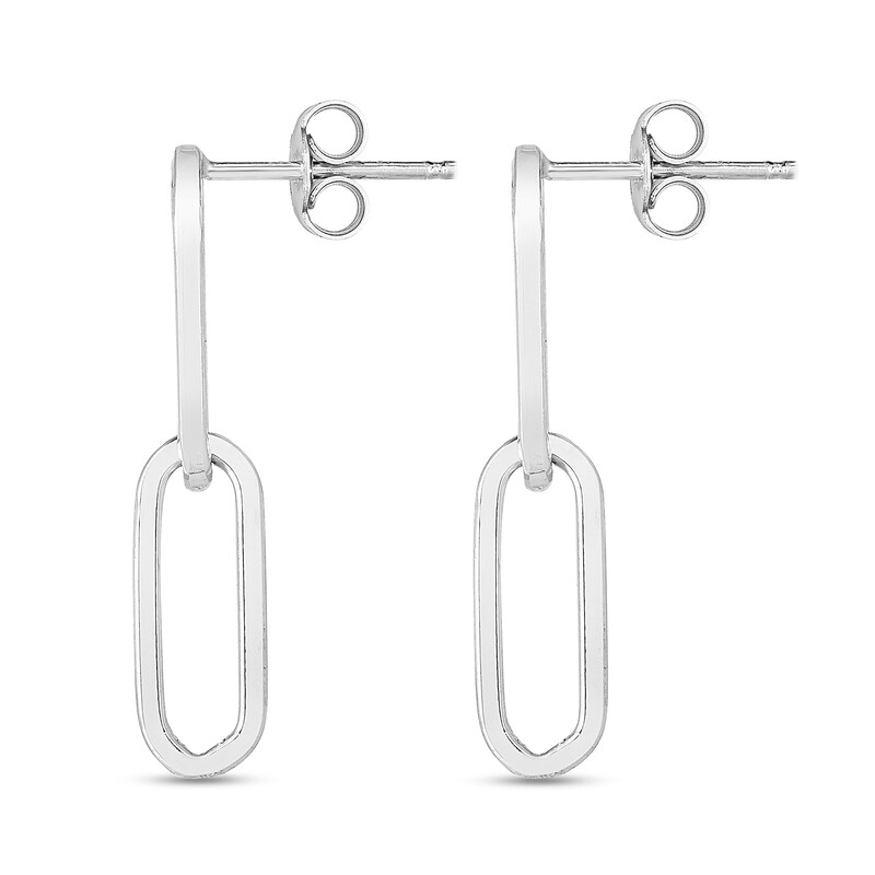 Main Image 3 of Paper Clip Drop Earrings in Sterling Silver