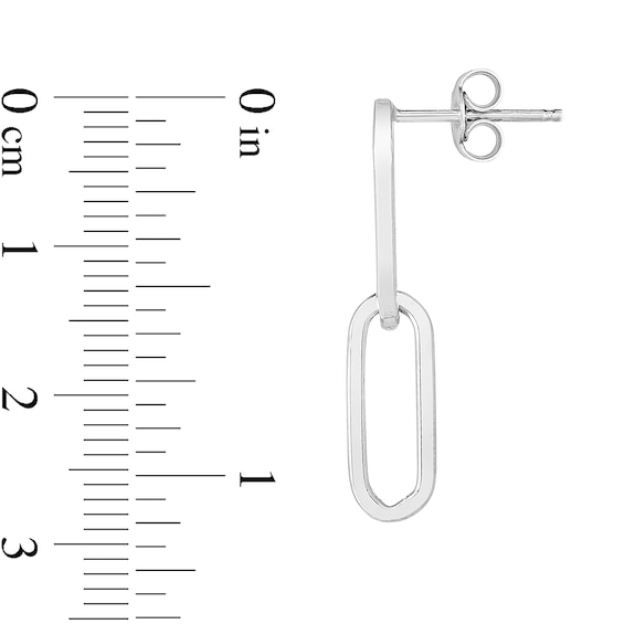 Paper Clip Drop Earrings in Sterling Silver