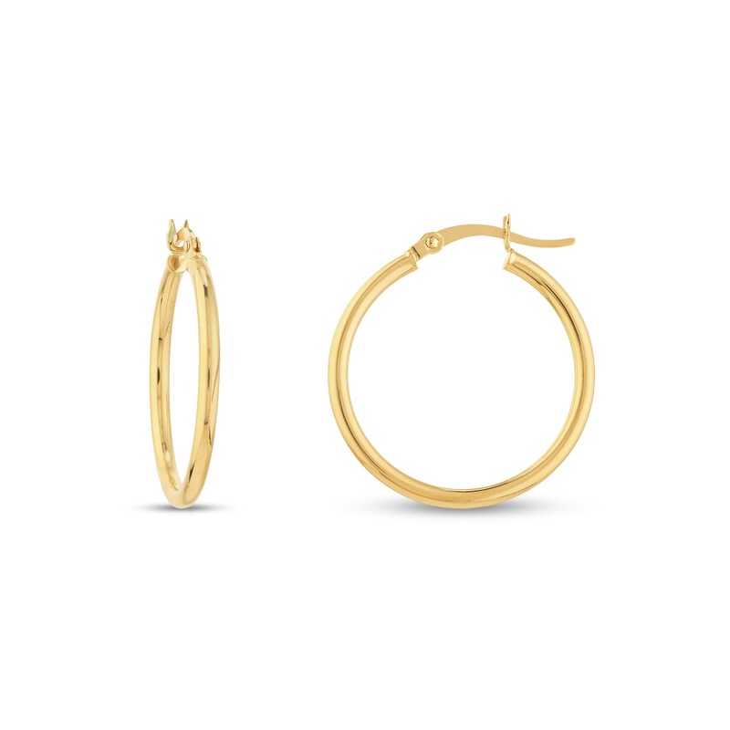 Essentials Three Pair Polished Hoop Earrings Set in 10K Gold