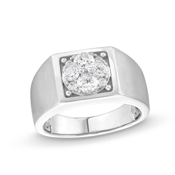 1 CT. T.w. Multi-Diamond Squared Ring in 14K White Gold