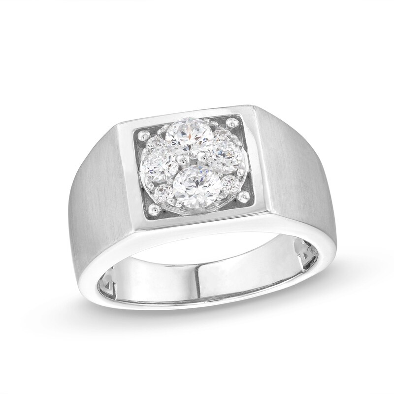 Main Image 1 of 1 CT. T.W. Multi-Diamond Squared Ring in 14K White Gold