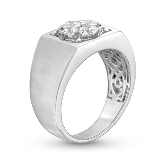 1 CT. T.w. Multi-Diamond Squared Ring in 14K White Gold