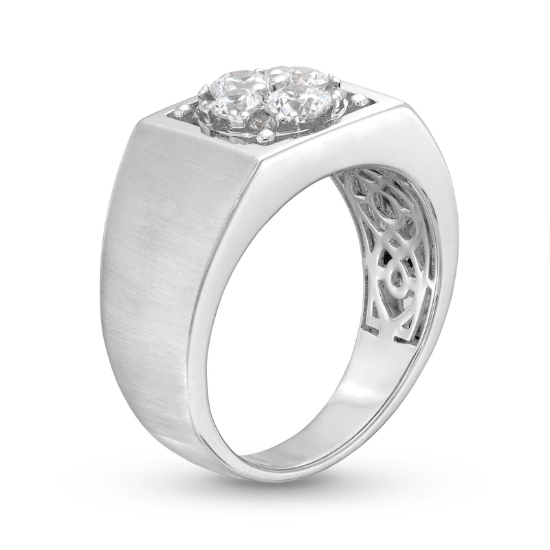 Main Image 3 of 1 CT. T.W. Multi-Diamond Squared Ring in 14K White Gold