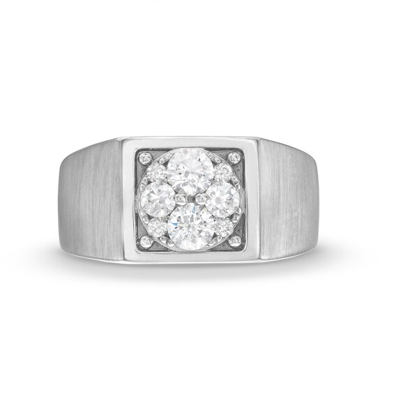 1 CT. T.w. Multi-Diamond Squared Ring in 14K White Gold