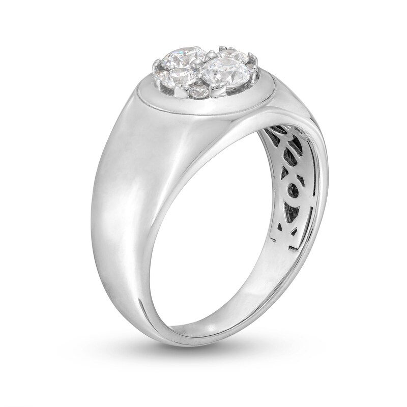Main Image 3 of 1 CT. T.W. Multi-Diamond Dome Ring in 14K White Gold