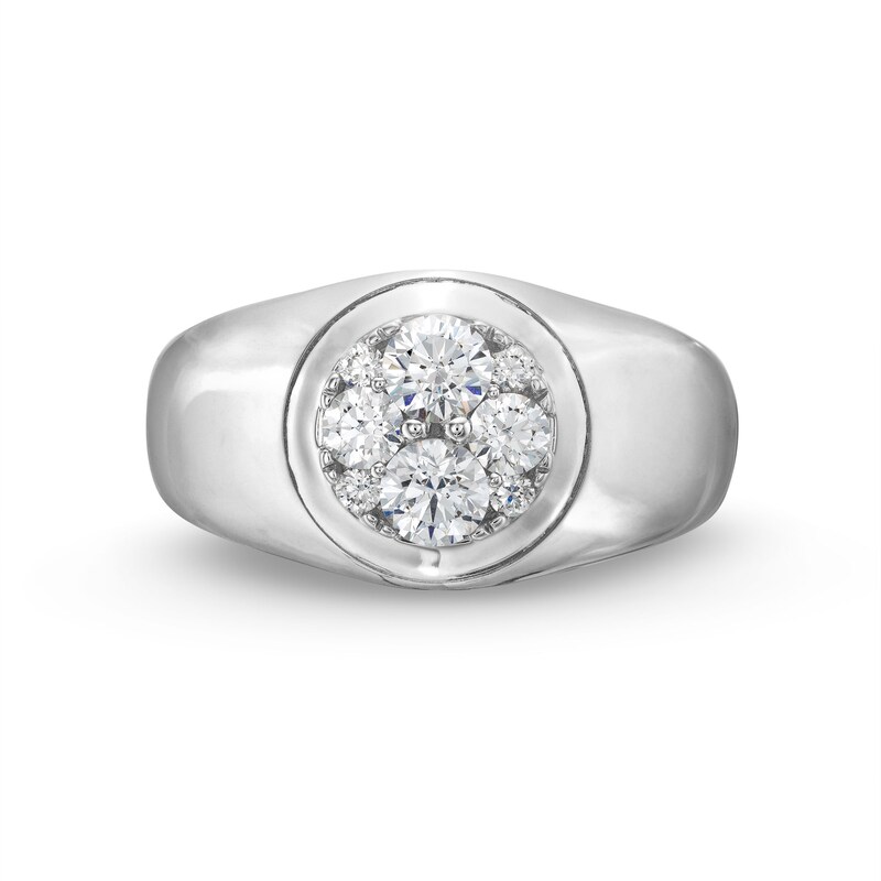 Main Image 4 of 1 CT. T.W. Multi-Diamond Dome Ring in 14K White Gold