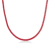 Thumbnail Image 1 of Men's 5.0mm Franco Chain Necklace in Solid Stainless Steel  with Red Acrylic - 26"