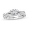 Thumbnail Image 1 of 3/4 CT. T.W. Marquise Diamond Sideways Bridal Set in 10K White Gold