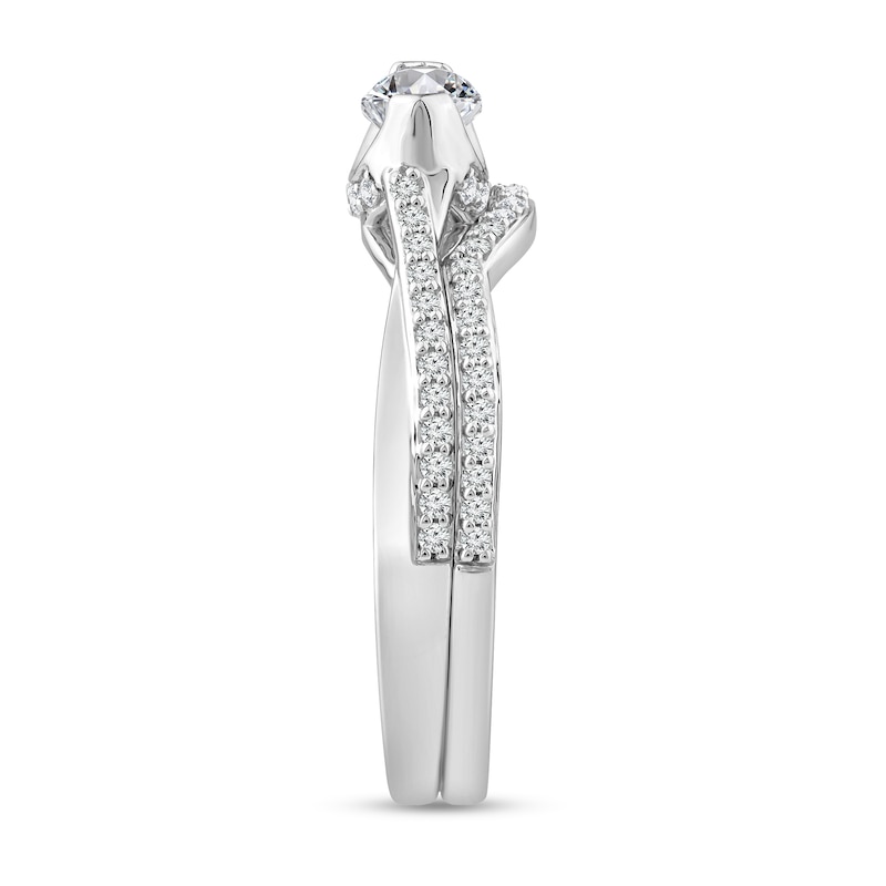 Main Image 3 of 3/4 CT. T.W. Marquise Diamond Sideways Bridal Set in 10K White Gold