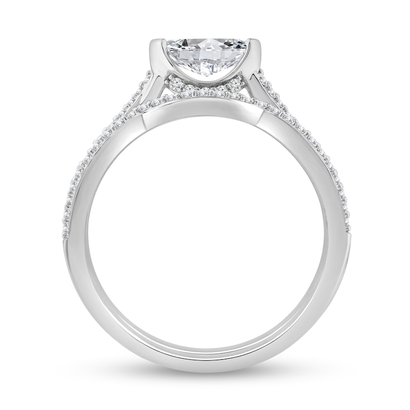 Main Image 4 of 3/4 CT. T.W. Marquise Diamond Sideways Bridal Set in 10K White Gold