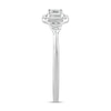Thumbnail Image 3 of 5/8 CT. T.W. Emerald-Cut Diamond Sideways Frame Tri-Sides Ring in 10K White Gold