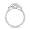 Thumbnail Image 4 of 5/8 CT. T.W. Emerald-Cut Diamond Sideways Frame Tri-Sides Ring in 10K White Gold