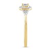 Thumbnail Image 2 of 5/8 CT. T.W. Emerald-Cut Diamond Sideways Frame Tri-Sides Ring in 10K Gold
