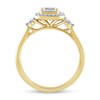 Thumbnail Image 3 of 5/8 CT. T.W. Emerald-Cut Diamond Sideways Frame Tri-Sides Ring in 10K Gold