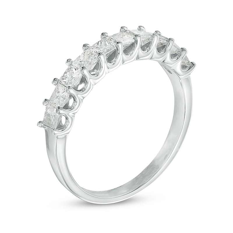 Main Image 2 of 1 CT. T.W. Princess-Cut Diamond High Profile Ten Stone Ring in 14K White Gold