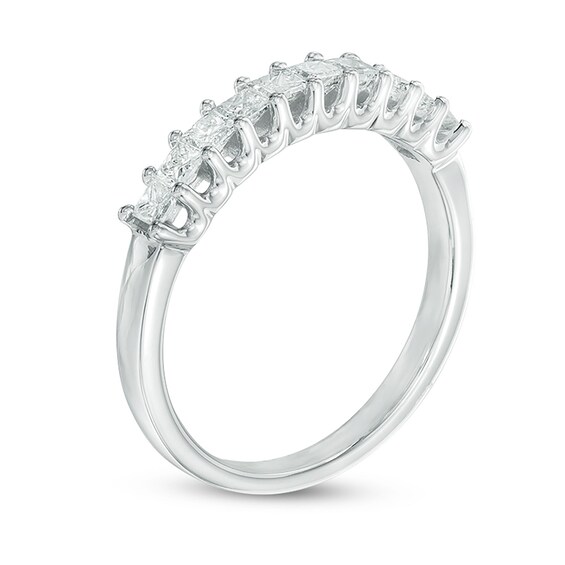 1/2 CT. T.w. Princess-Cut Diamond High Profile Ten Stone Ring in 14K White Gold