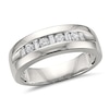 Thumbnail Image 1 of Men's 1/2 CT. T.W. Baguette and Round Alternating Channel Band in 14K White Gold