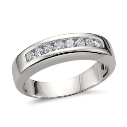 1/2 CT. T.W. Diamond Eight Stone Channel Band in 14K White Gold