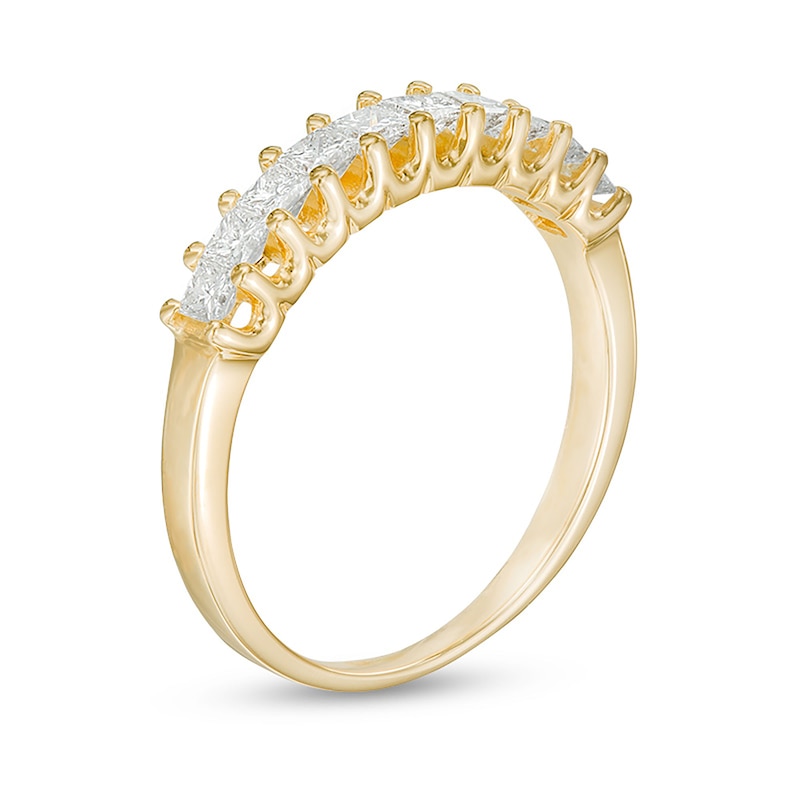Main Image 2 of 1/2 CT. T.W. Princess-Cut Diamond High Profile Ten Stone Ring in 14K Gold