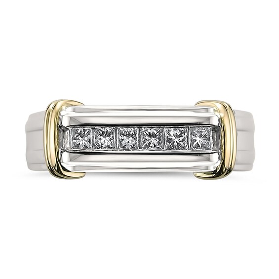 1/2 CT. T.w. Diamond Collar Ring in 14K Two-Tone Gold