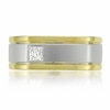 Thumbnail Image 3 of 1/5 CT. Square-Cut Diamond Offset Solitaire Band in 14K Two-Tone Gold