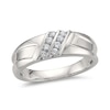 Thumbnail Image 1 of 1/4 CT. T.W. Diamond Textured Band in 14K White Gold
