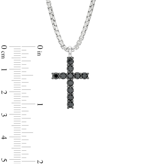 Vera Wang Men 1-1/2 CT. T.w. Black Diamond Cross Pendant in Sterling Silver