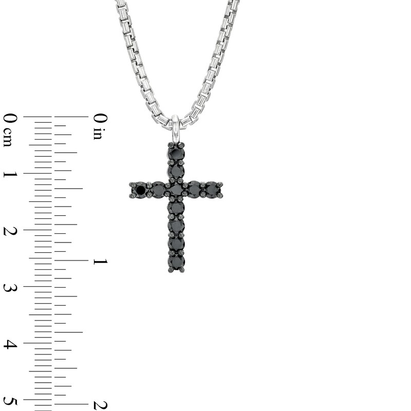 Main Image 4 of Vera Wang Men 1-1/2 CT. T.W. Black Diamond Cross Pendant in Sterling Silver