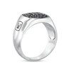 Thumbnail Image 3 of Vera Wang Men 7/8 CT. T.W. Cushion Black Multi-Diamond Signet Ring in Sterling Silver with Black Rhodium