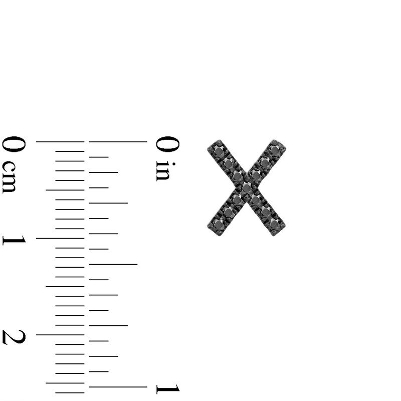 Main Image 2 of Vera Wang Men 1/4 CT. T.W. Black Diamond "X" Stud Earrings in Sterling Silver
