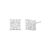 Thumbnail Image 1 of 7/8 CT. T.W. Princess Multi-Diamond Stud Earrings in 10K White Gold