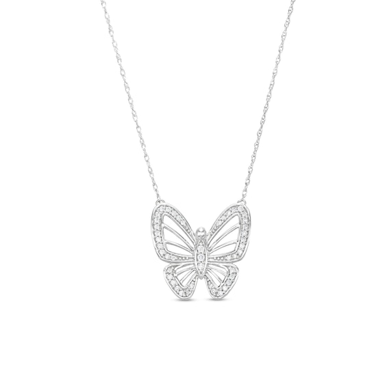 1/5 CT. T.w. Diamond Butterfly Necklace in Sterling Silver