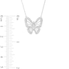 Thumbnail Image 3 of 1/5 CT. T.W. Diamond Butterfly Necklace in Sterling Silver
