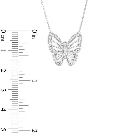 1/5 CT. T.w. Diamond Butterfly Necklace in Sterling Silver