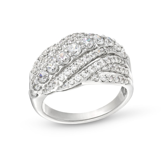 1-1/2 CT. T.w. Certified Lab-Grown Diamond Rolling Waves Ring in 14K White Gold (F/Si2)