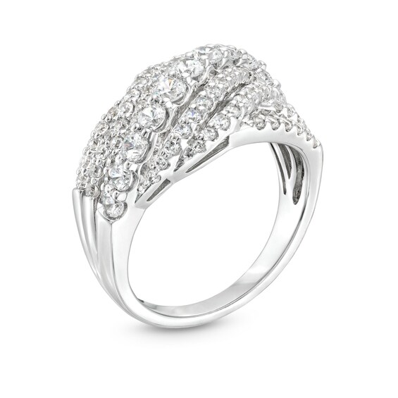 1-1/2 CT. T.w. Certified Lab-Grown Diamond Rolling Waves Ring in 14K White Gold (F/Si2)