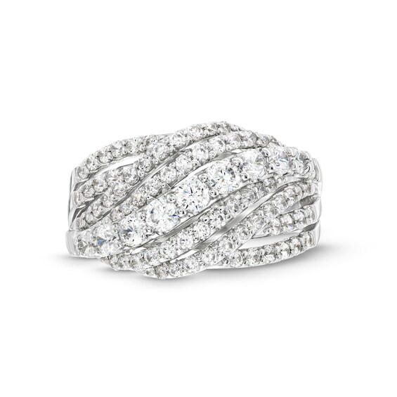 1-1/2 CT. T.w. Certified Lab-Grown Diamond Rolling Waves Ring in 14K White Gold (F/Si2)