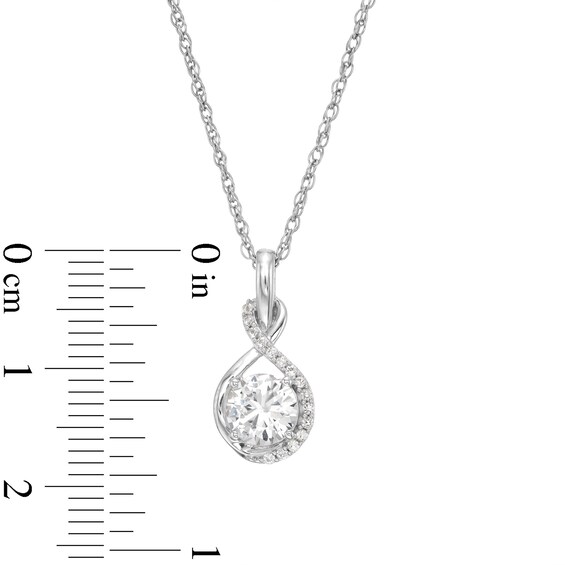 White Lab-Created Sapphire Infinity Ribbon Pendant, Ring and Drop Earrings Set in Sterling Silver