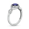 Thumbnail Image 3 of Blue Lab-Created Sapphire and White Lab-Created Sapphire Infinity Pendant, Earrings and Ring Set in Sterling Silver