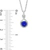 Thumbnail Image 6 of Blue Lab-Created Sapphire and White Lab-Created Sapphire Infinity Pendant, Earrings and Ring Set in Sterling Silver
