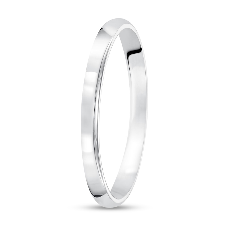 2.0mm Engravable Low Dome Comfort-Fit Wedding Band in 10K White Gold (1 Line)