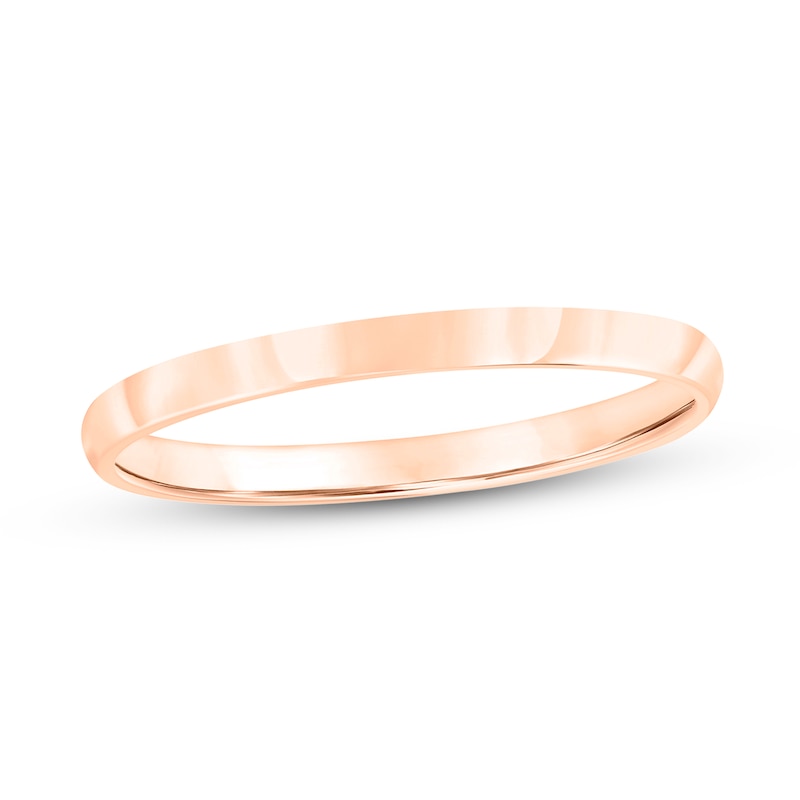 2.0mm Engravable Low Dome Comfort-Fit Wedding Band in 10K Rose Gold (1 Line)