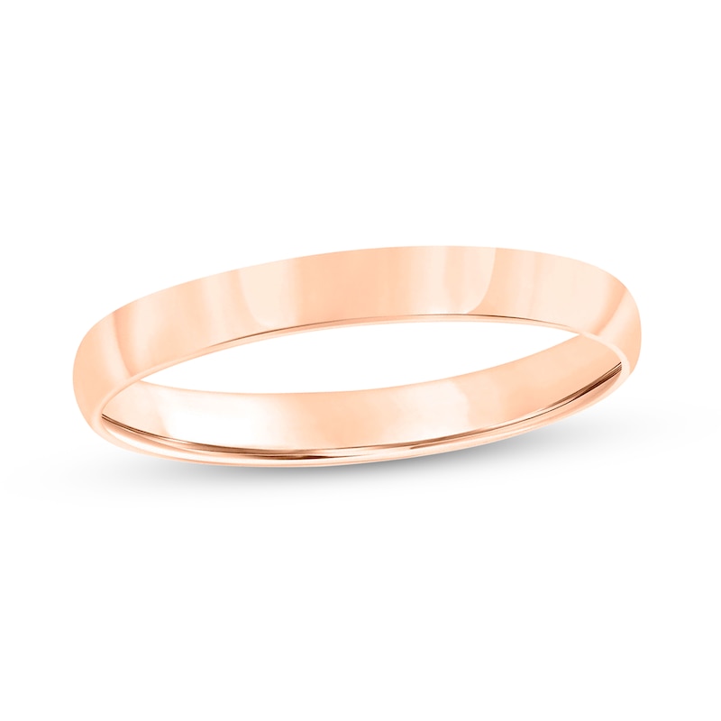 3.0mm Engravable Low Dome Comfort-Fit Wedding Band in 10K Rose Gold (1 Line)