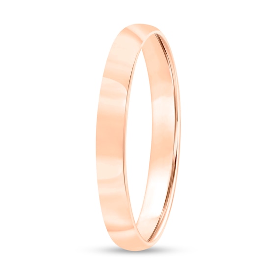 3.0mm Engravable Low Dome Comfort-Fit Wedding Band in 10K Rose Gold (1 Line)