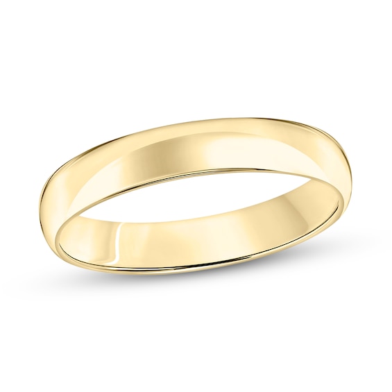 4.0mm Engravable Low Dome Comfort-Fit Wedding Band in 10K Gold (1 Line)