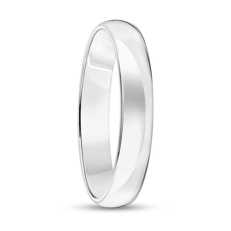 4.0mm Engravable Low Dome Comfort-Fit Wedding Band in 10K White Gold (1 Line)