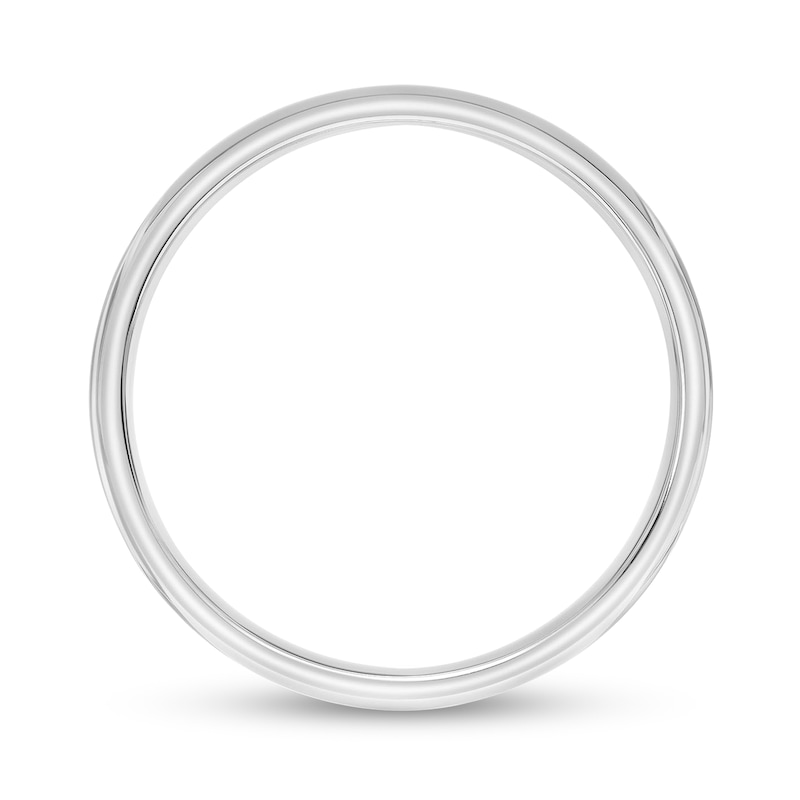 Main Image 3 of 4.0mm Engravable Low Dome Comfort-Fit Wedding Band in 10K White Gold (1 Line)