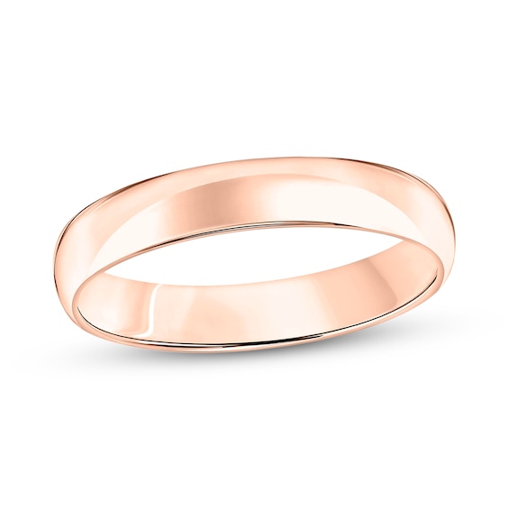 4.0mm Engravable Low Dome Comfort-Fit Wedding Band in 10K Rose Gold (1 Line)